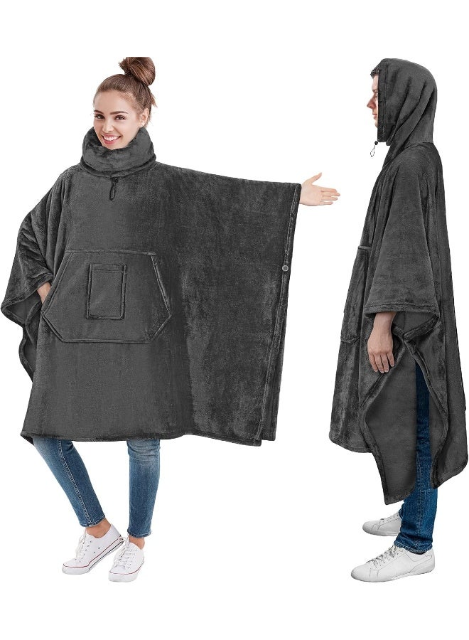 PAVILIA PAVILIA Wearable Blanket Poncho Neck Warmer Hood, Oversized Poncho Sweater, Blanket Hoodie Pocket, Cozy Gift Women Men Adult  - Image 1