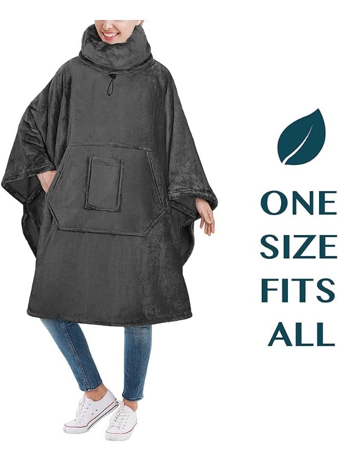 PAVILIA PAVILIA Wearable Blanket Poncho Neck Warmer Hood, Oversized Poncho Sweater, Blanket Hoodie Pocket, Cozy Gift Women Men Adult  - Image 5