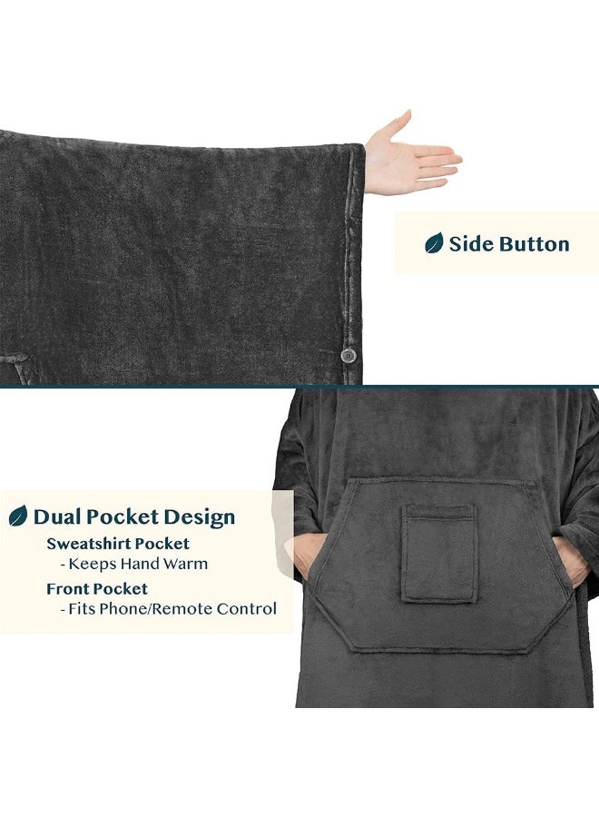 PAVILIA PAVILIA Wearable Blanket Poncho Neck Warmer Hood, Oversized Poncho Sweater, Blanket Hoodie Pocket, Cozy Gift Women Men Adult  - Image 3