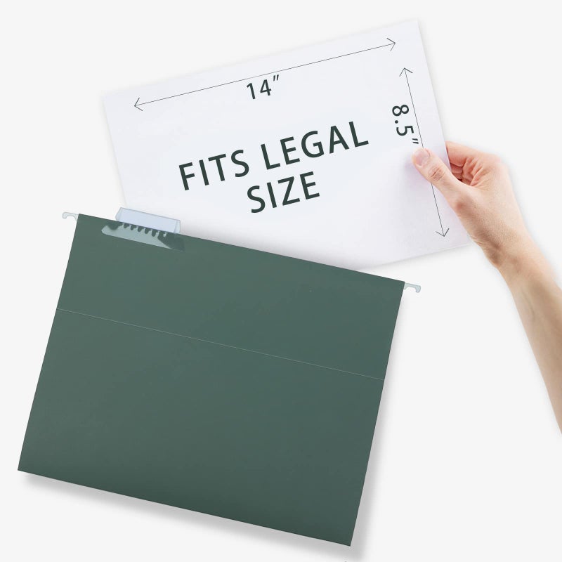 HERKKA Extra Capacity Hanging File Folders, 30 Pack Reinforced Legal Size Hanging Folders with Heavy Duty 1 Inch Expansion, Designed for Bulky Files, Medical Charts, Green - Image 4