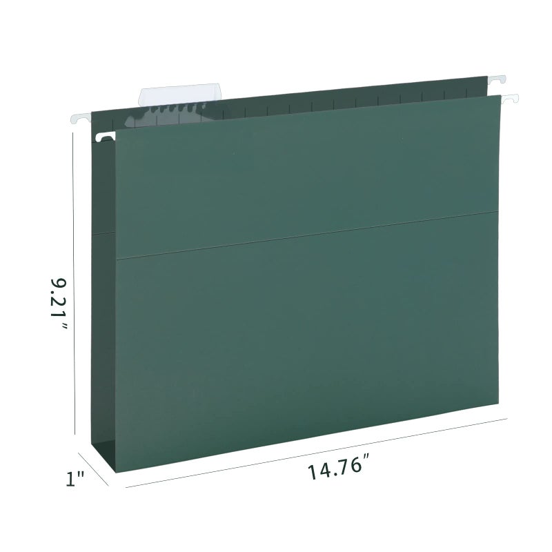 HERKKA Extra Capacity Hanging File Folders, 30 Pack Reinforced Legal Size Hanging Folders with Heavy Duty 1 Inch Expansion, Designed for Bulky Files, Medical Charts, Green - Image 2