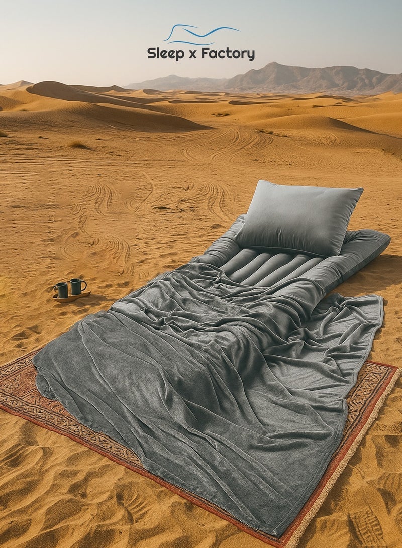 Sleep x Factory Guest & Travel Comfort Pack – Foldable Mattress, Blanket & Pillow – Premium Edition - Image 5