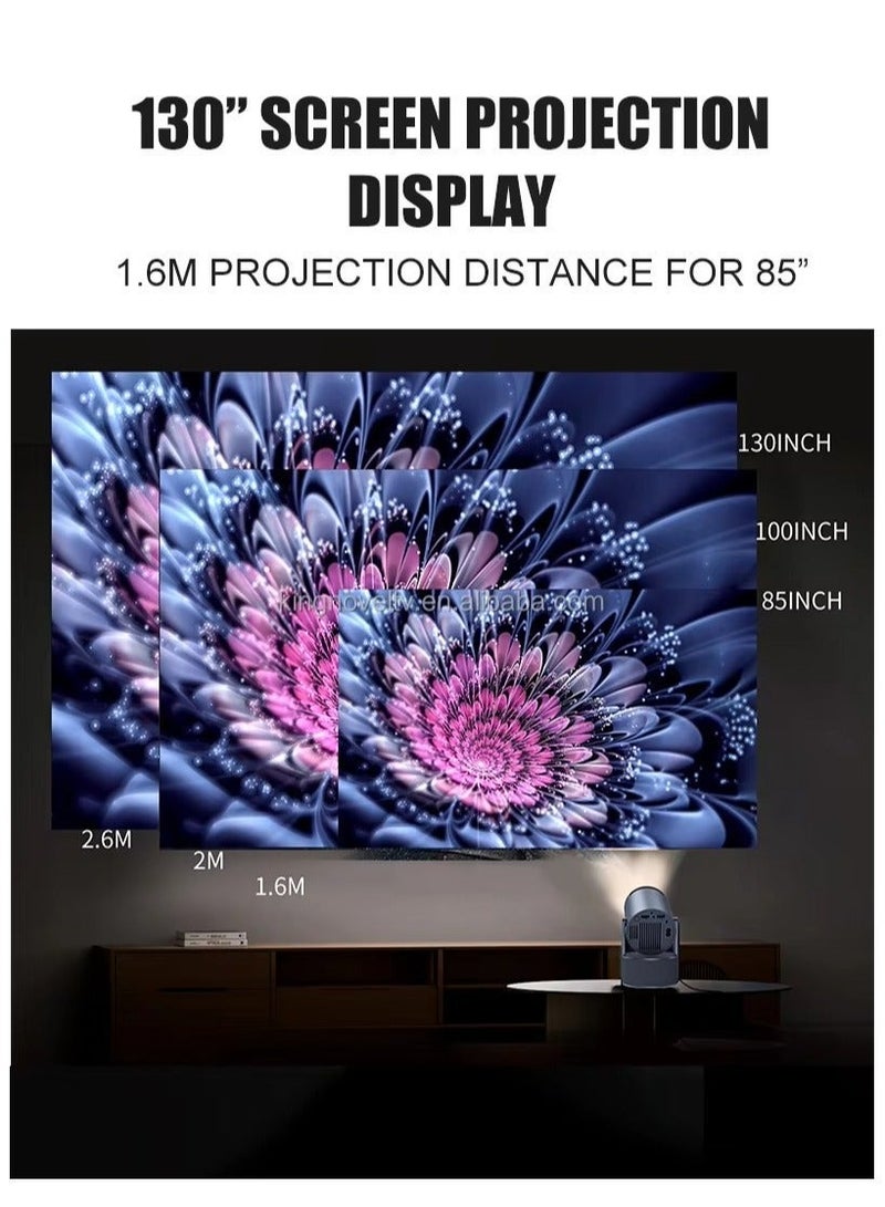 Shopit Smart Karaoke Projector with 2 Wireless Microphones 120W Speaker 1080P 4K Portable Home Cinema Stereo Karaoke Projector for Home Theater Android 11.0 Black - Image 3