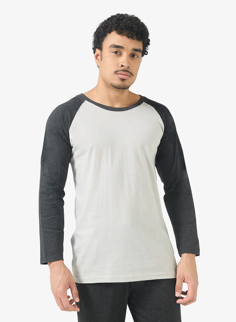 Robert Wood  Colorblock Long Sleeve T-Shirt And Pyjamas Set for Men | Best Price UAE