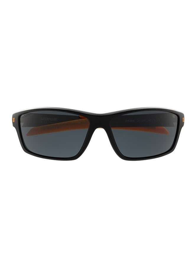 CAT CATERPILLAR 8020 Men's Polarized Sport Wrap Front Sunglasses, Matte Black, 66 mm - Image 2