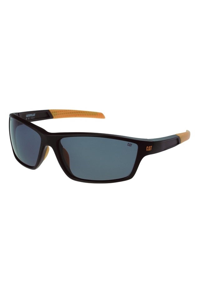 CAT CATERPILLAR 8020 Men's Polarized Sport Wrap Front Sunglasses, Matte Black, 66 mm - Image 1