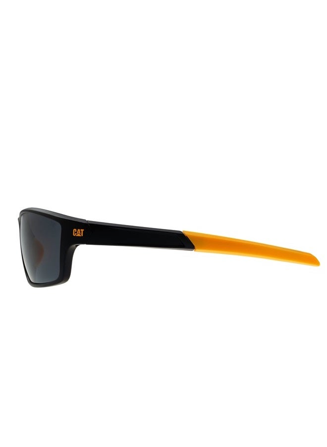 CAT CATERPILLAR 8020 Men's Polarized Sport Wrap Front Sunglasses, Matte Black, 66 mm - Image 3