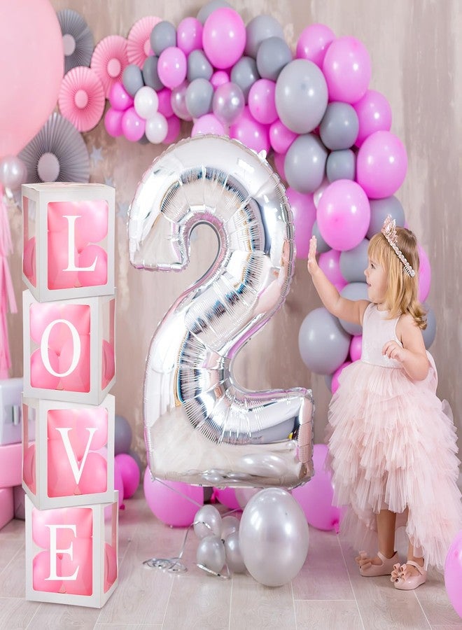 Engrowtic 20 Pcs Transparent Balloon Boxes Baby Boxes with 165 Letters Clear Balloon Box Blocks for Baby Shower Gender Reveal Grad Birthday Party Bridal Wedding Anniversary Backdrop Decoration (White) - Image 5
