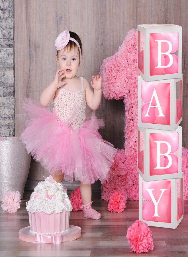 Engrowtic 20 Pcs Transparent Balloon Boxes Baby Boxes with 165 Letters Clear Balloon Box Blocks for Baby Shower Gender Reveal Grad Birthday Party Bridal Wedding Anniversary Backdrop Decoration (White) - Image 4
