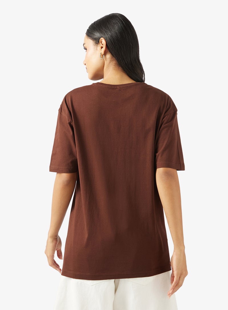 Ginger Cotton Oversize Graphic T-shirt - Image 2