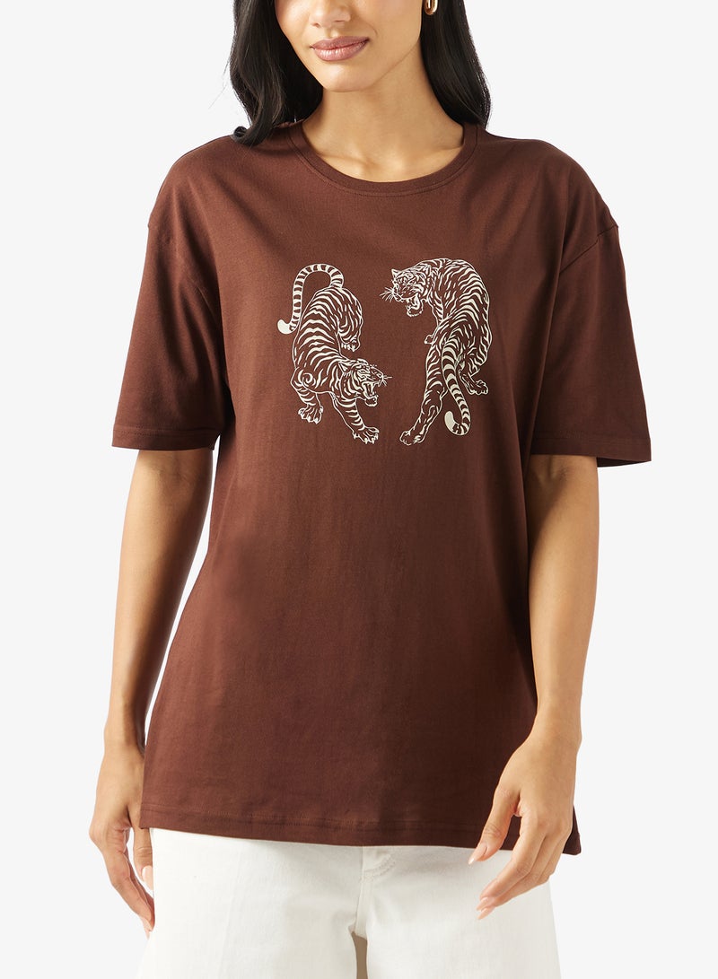 Ginger Cotton Oversize Graphic T-shirt - Image 3