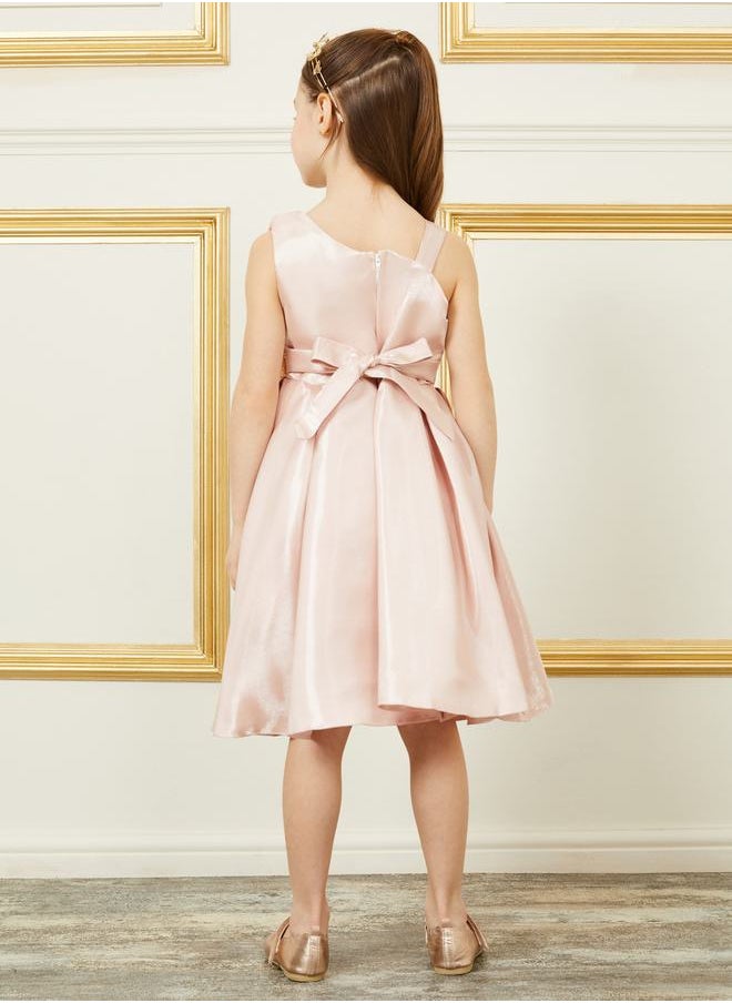 Styli - Sequin Bow Applique Embroidery Detail Sleeveless Dress - Image 1