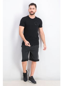 DIESEL Men Crew Neck Short Sleeve Graphic Tee, Black  - Image 3