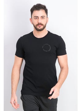DIESEL Men Crew Neck Short Sleeve Graphic Tee, Black  - Image 1