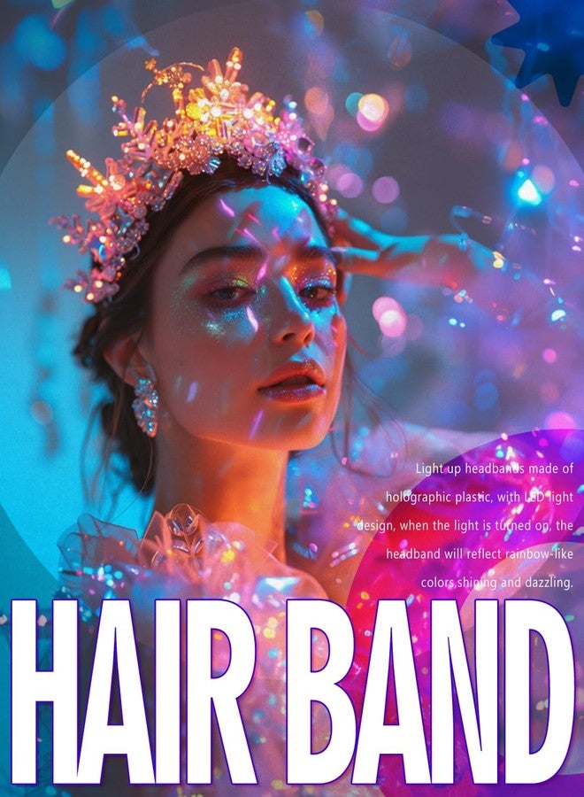 Zoestar Light Up Flame Headband Led Fire Headpiece Glowing Goddess Hair Accessories for Women - Image 5