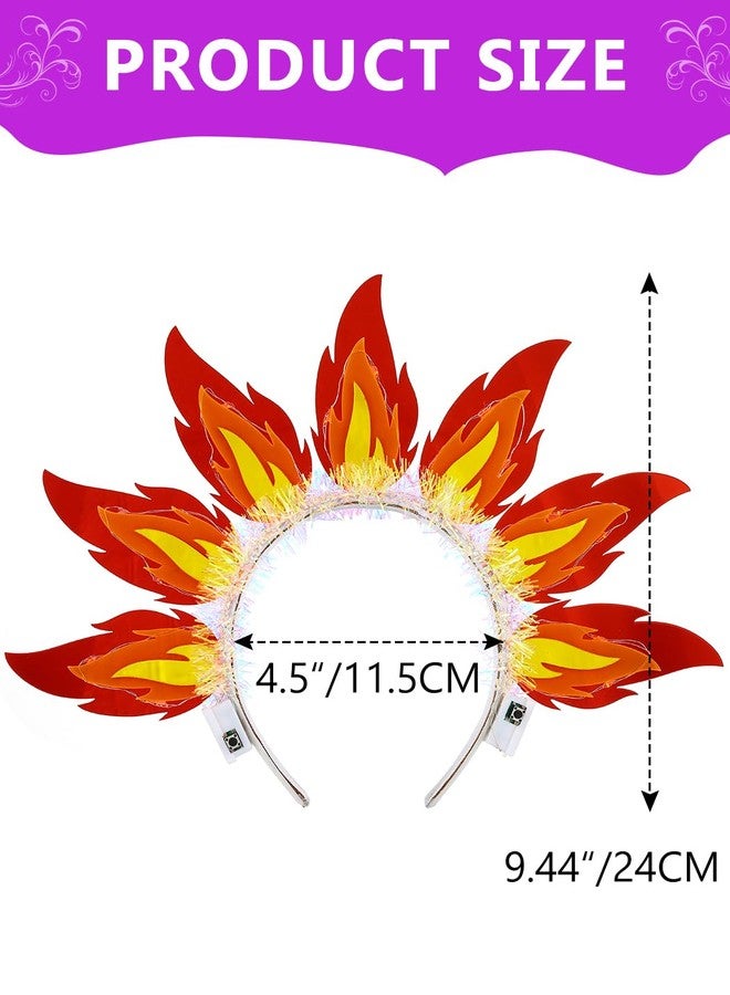 Zoestar Light Up Flame Headband Led Fire Headpiece Glowing Goddess Hair Accessories for Women - Image 4