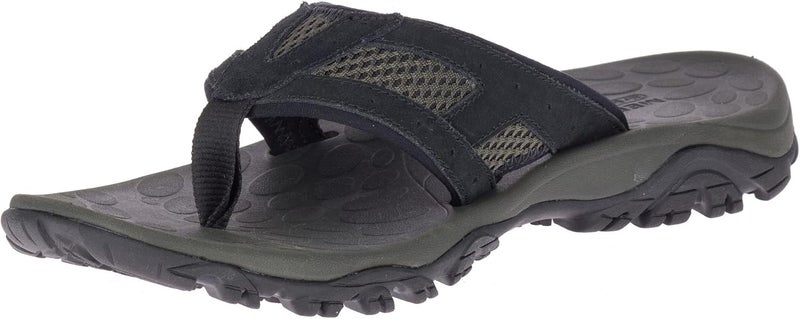 MERRELL Men's Black Suede Flip Flops - Image 5