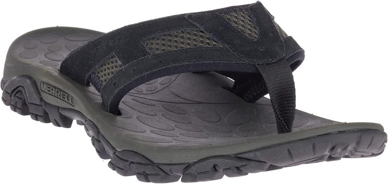 MERRELL Men's Black Suede Flip Flops - Image 3