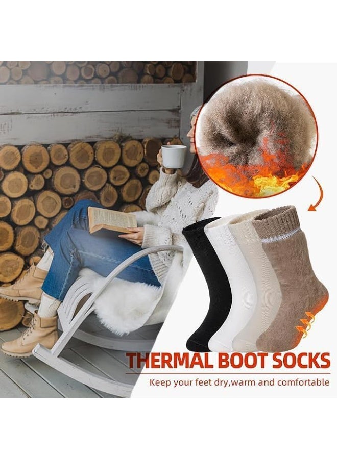 انسجام جوارب حرارية للنساء، 4 أزواج، جوارب شتوية دافئة سميكة وثقيلة معزولة، جوارب تدفئة للأنشطة الخارجية - Image 2