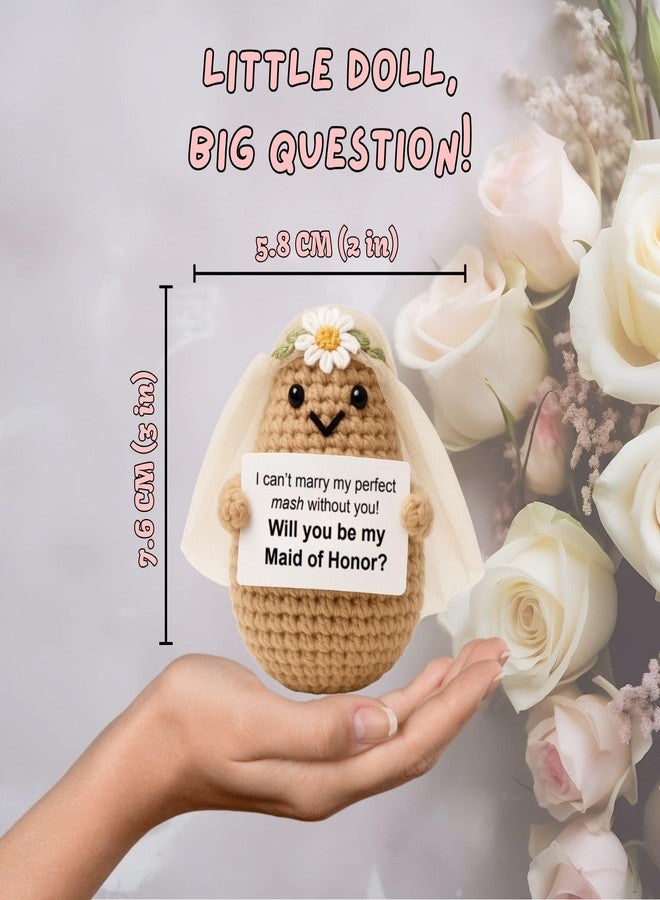 M.O.Q. Bridesmaid Proposal Wedding Party Will You Be My Bridesmaid Maid of Honor Positive Potato Gifts Ideas, Bachelorette, Small Cute Stuff Things, Handmade Crochet (Maid of Honor) - Image 2