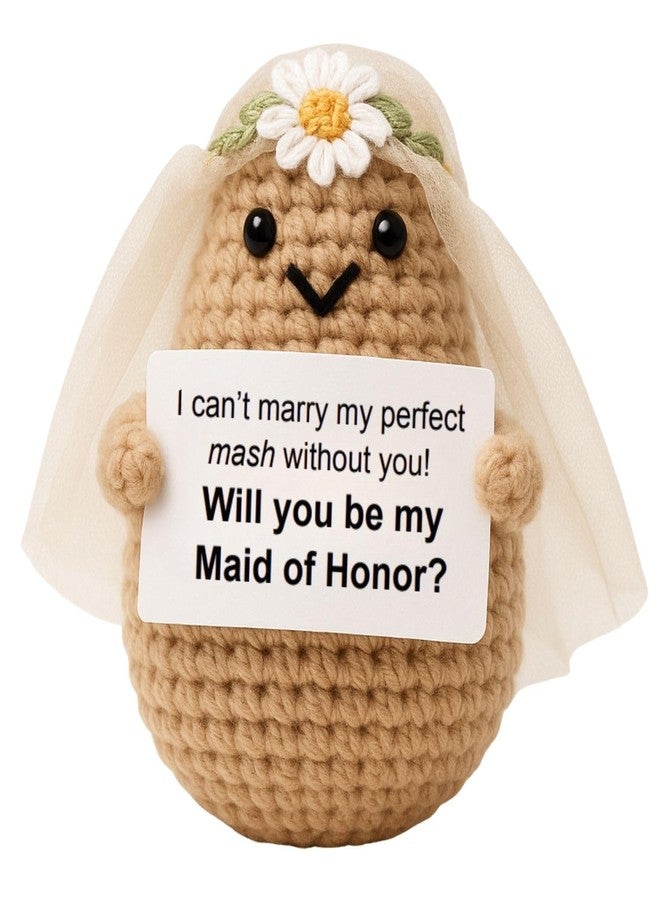 M.O.Q. Bridesmaid Proposal Wedding Party Will You Be My Bridesmaid Maid of Honor Positive Potato Gifts Ideas, Bachelorette, Small Cute Stuff Things, Handmade Crochet (Maid of Honor) - Image 1