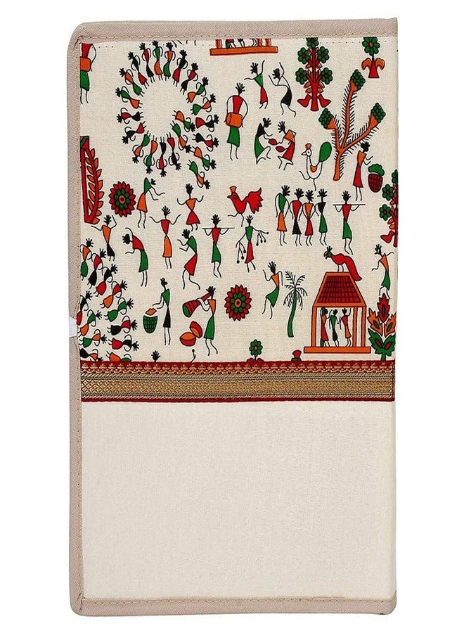 CAMPIO Printed Fabric File Folders for Certificates, Document Holder, Jute Conference Folder (Size: A4, Color: Multicolor Warli Printed) (Pack of 2) - Image 2