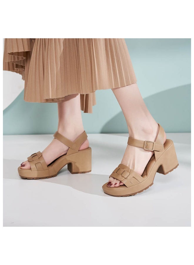 NIBEMINENT Spring And Summer Thick-Soled Sandals For Women Casual And Comfortable Large Size  Sandals Breathable And Casual - Image 3