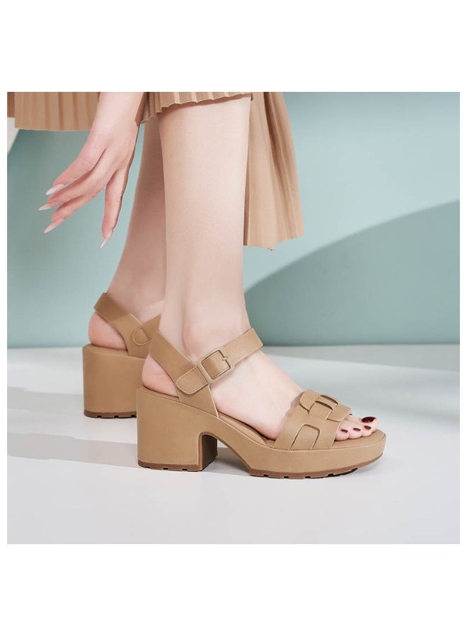 NIBEMINENT Spring And Summer Thick-Soled Sandals For Women Casual And Comfortable Large Size  Sandals Breathable And Casual - Image 5