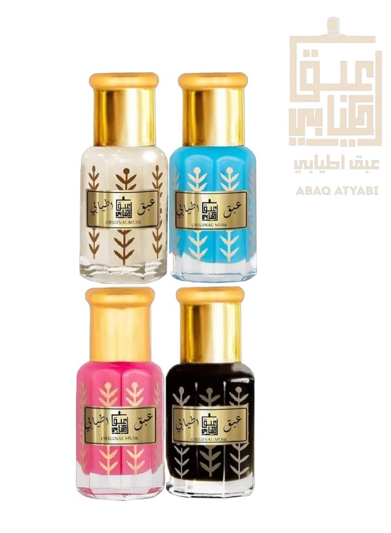 ABAQ ATYABI Musk Collection, Johnson's Powder, Tahara Musk, Black Musk, Rose Musk, 6 ml 