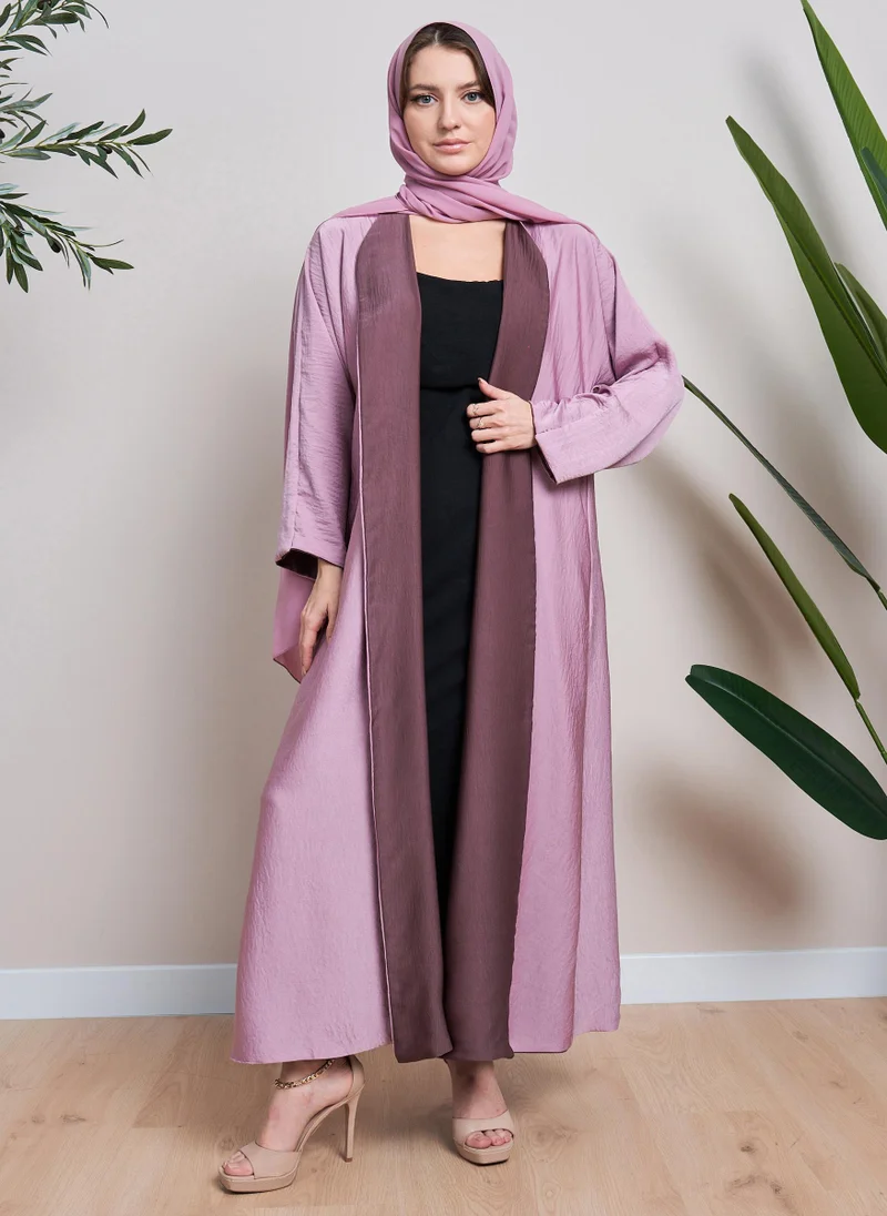 كوتور لابس Pink Plum Reversible Abaya with Sheila