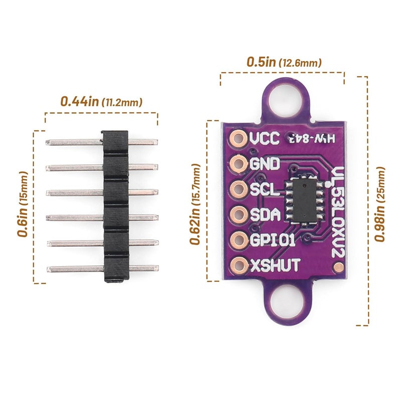 Electrobot VL53L0X V2 Laser Ranging Sensor for Accurate Distance Measurement in Robotics and Proximity Applications - Image 3