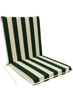 Nelson Chair Cushion 1 Piece Lace Garden Cushion with Back (Green-White) Washable  - Image 3