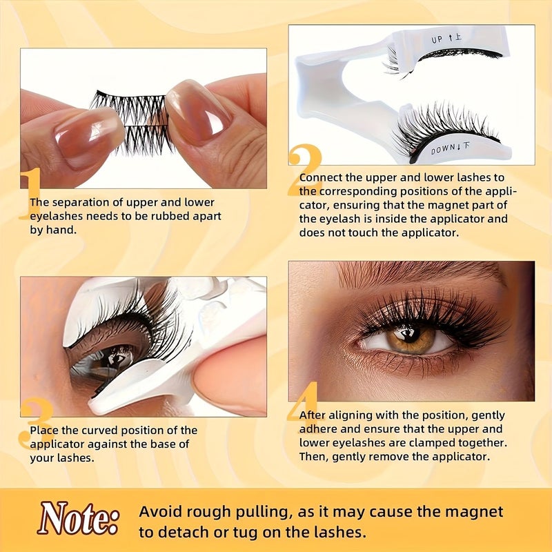 Reusable Magnetic False Eyelashes With Tweezers No Glue Cat Eye Doll Style 10 12mm - Image 4