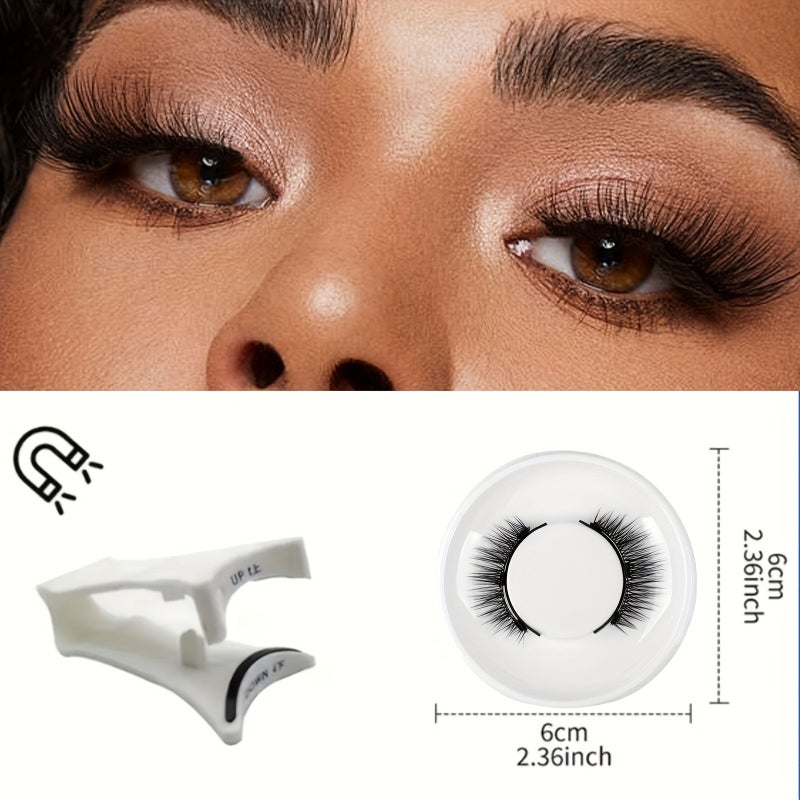 Reusable Magnetic False Eyelashes With Tweezers No Glue Cat Eye Doll Style 10 12mm - Image 3