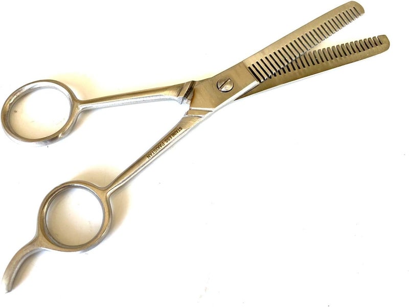 MedTool مقص تخفيف الشعر ذو الأسنان المزدوجة الاحترافي، مقص حلاقة ألماني، قص الشعر