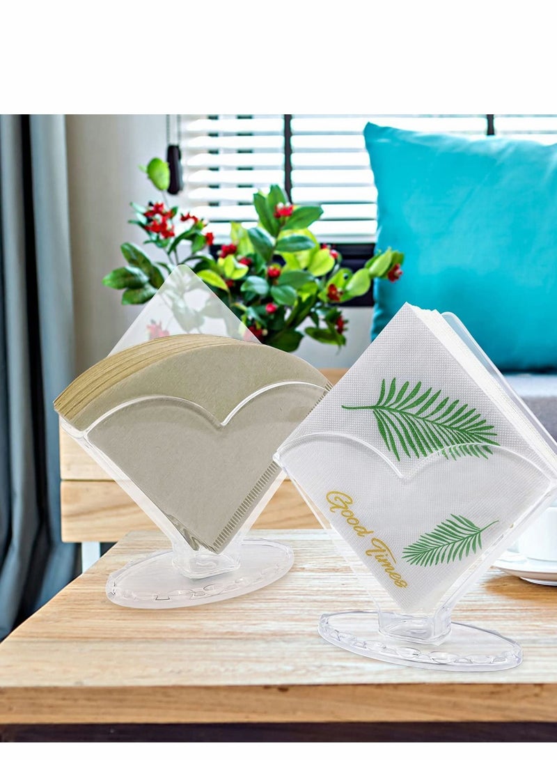Y&D Coffee Filter Holder 2Pcs Decorative Clear Caddy Beverage Napkin Holder for Tables and Kitchen  - Image 3