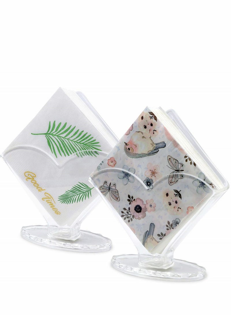 Y&D Coffee Filter Holder 2Pcs Decorative Clear Caddy Beverage Napkin Holder for Tables and Kitchen  - Image 1