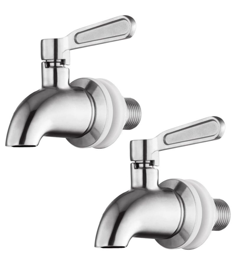 Stainless Steel Beverage Dispenser Faucet Silvery Center Installation Modern Replacement - Image 1