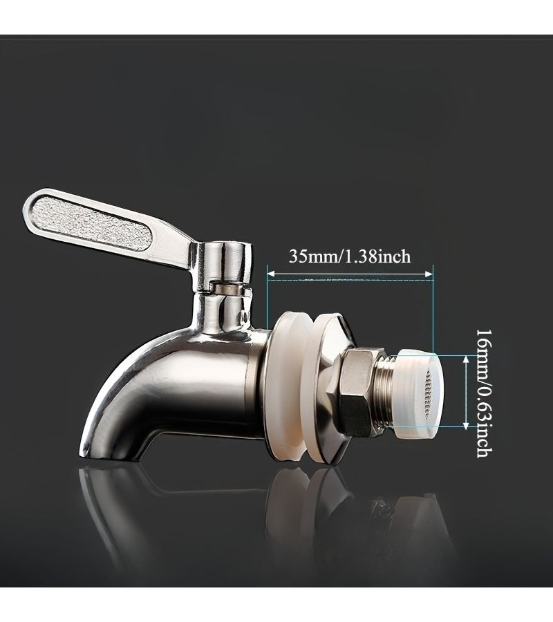 Stainless Steel Beverage Dispenser Faucet Silvery Center Installation Modern Replacement - Image 3