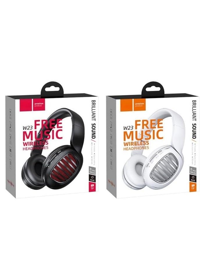 هوكو W23 - سماعات رأس بلوتوث رائعة الصوت بتقنية بلوتوث V5.0 وقت الاستخدام: حتى 8 ساعات، وقت الاستعداد: حتى 200 ساعة، تدعم بطاقة TF ووضع AUX، متوافقة مع الهواتف المحمولة والأجهزة اللوحية - أسود - Image 5