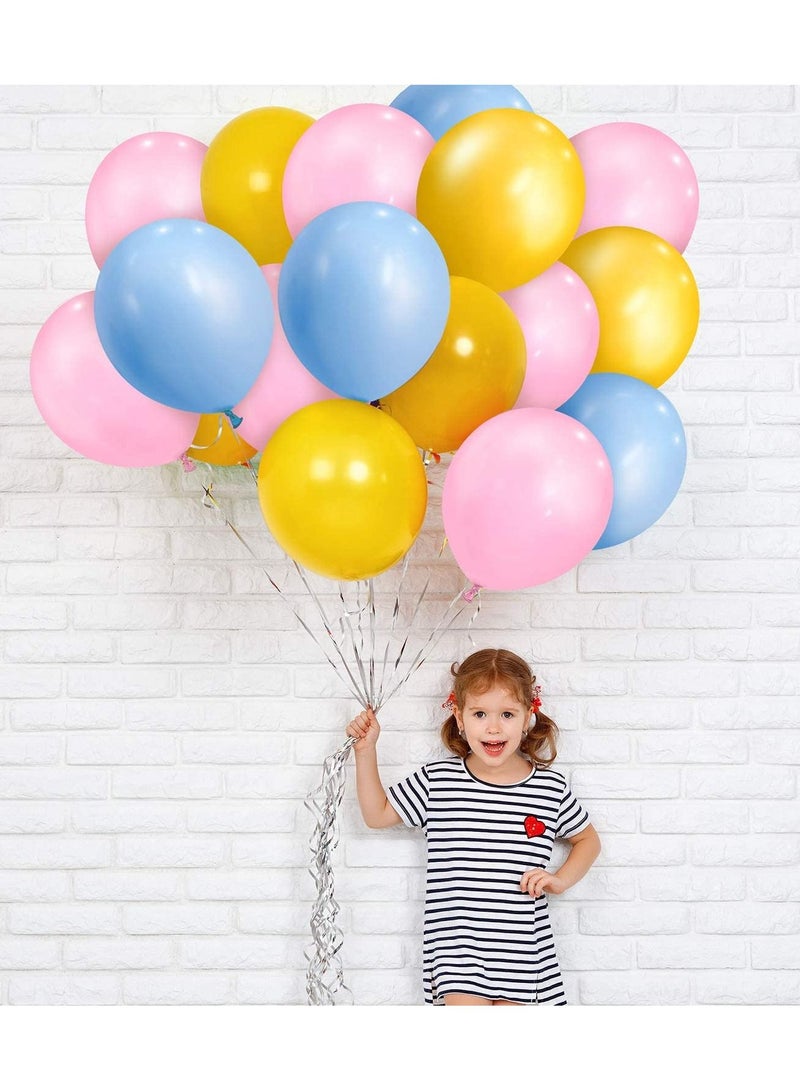 هايلاند 50 قطعة بالونات وردية وذهبية وأزرق لعيد ميلاد الطفل وحفلات الزفاف وحفلات الزفاف والذكرى السنوية - Image 3