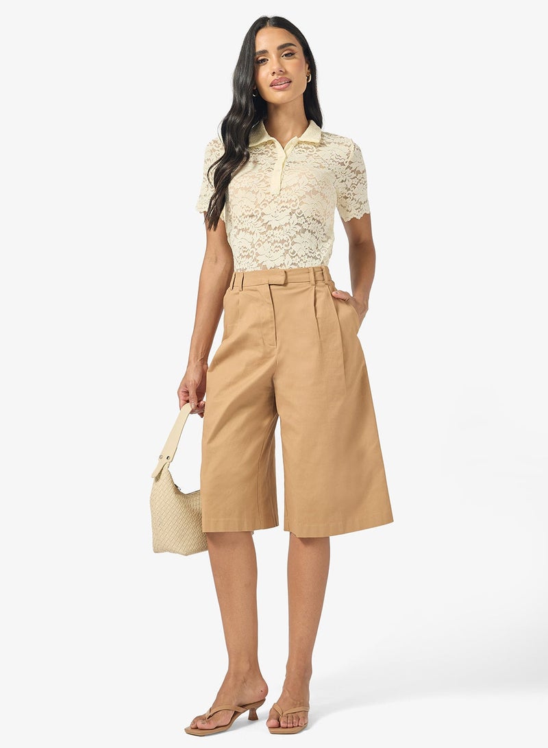 Ginger Lace Detail Polo T-shirt - Image 4