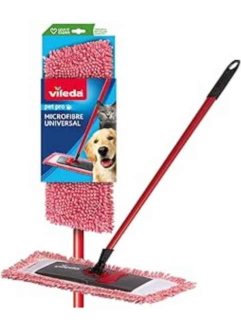 Vileda Pet Pro Mop Cover Replacement Cover for All Mop Floor Mops, Eliminates 3 Times More Pet Hair, 100% Microfibre, Easy Replacement, For All Hard Floors, Machine Washable