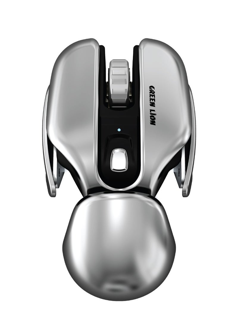 GREEN LION - Beetles Metal Mouse / Ultra Silent Click /4800DPI Resolution/ Ergonomic Design/Type-C Charging / Energy Efficient / 3 Sleep Modes - Grey - Image 1