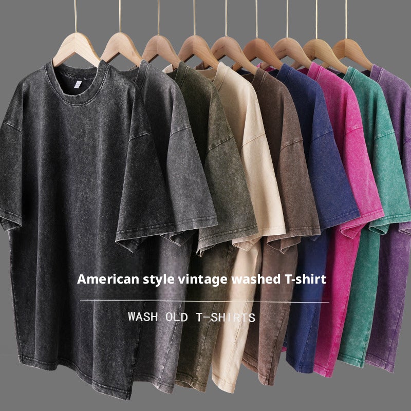 Men's Washed Cotton T-Shirt Oversized Fit - Image 2