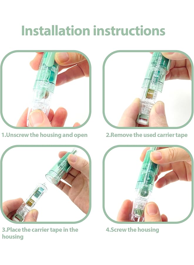 إيروريكس بكرة غراء لاصقة دائمة مكونة من قطعتين من شريط لاصق مزدوج الجوانب مع 4 قطع من عبوات الشريط القابلة للسحب، بكرة شريط غراء للقصاصات، موزع شريط لاصق للحرف اليدوية والمشروعات الفنية - Image 2