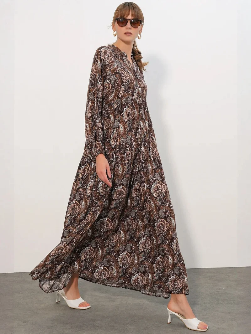 BDART Patterned V-Neck Maxi Dress