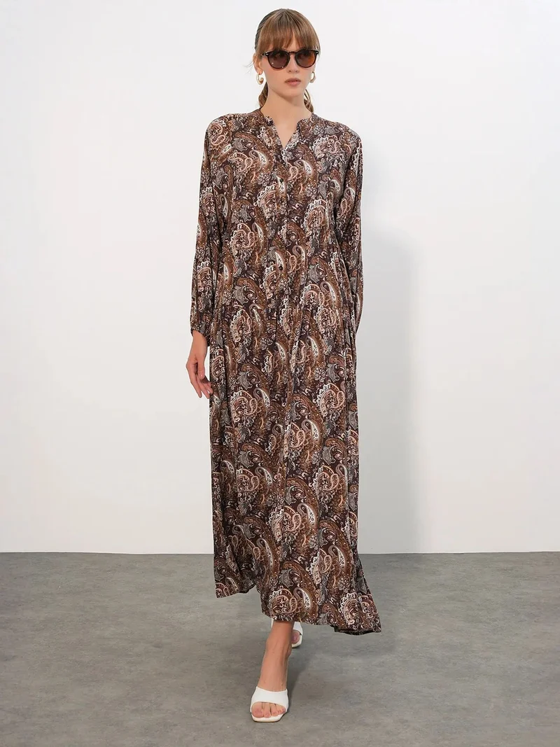 Big Dart Multicolor BDART Patterned V-Neck Maxi Dress for Women | Best Price UAE