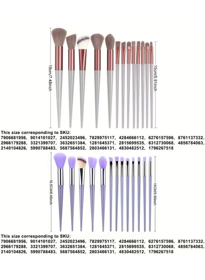 ORiTi 13 Pcs Makeup Brushes Soft Fluffy Prfessional Foundatiion Blush Powder Eyeshadow Kabuki Blending Make Up Brush Beauty Tools - Purple  - Image 3