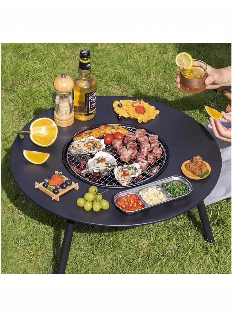 GGEROU Portable Charcoal Grill Table with Storage Bag Camping BBQ Grill Barbecue Grills with Foldable Legs for Outdoor Camping Hiking Picnic Garden Beach Party Charcoal Not Included,Black - Image 3